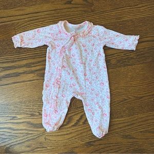 Baby Club Chic ruffled floral zip footed onesie